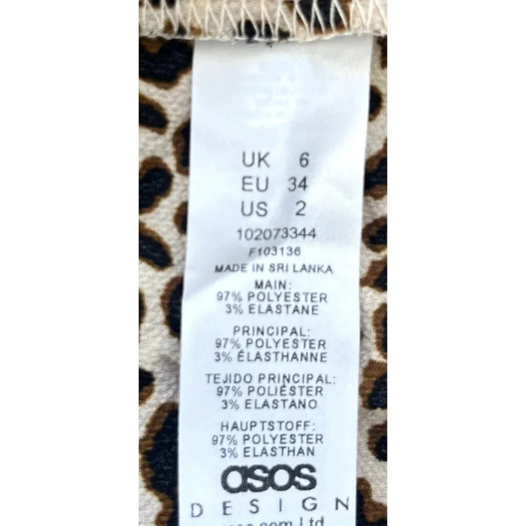 ASOS Design Leopard Print Slip Dress Tie Bust 2 - Picture 5 of 5